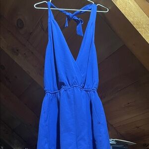 Dynamite blue backless romper.